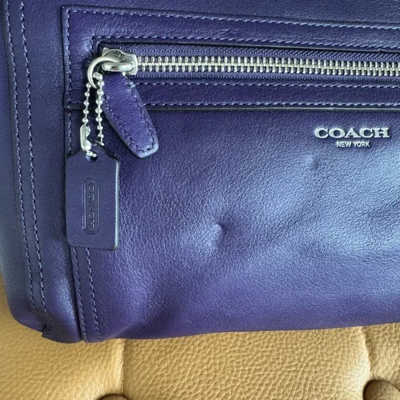 Coach Purple Leather Top Handle Bag - Picture 5 of 8
